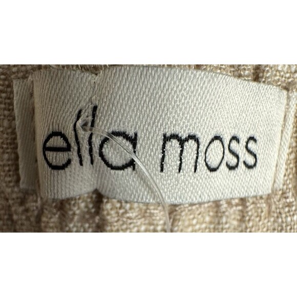 Ella Moss Womens X-Large Tan Linen Blend Wide Leg Ankle Boho Flowy Baggy Pants - Picture 6 of 8